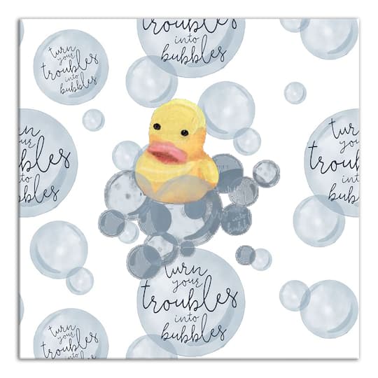 Turn Your Troubles Into Bubbles With Ducky Canvas Wall Art